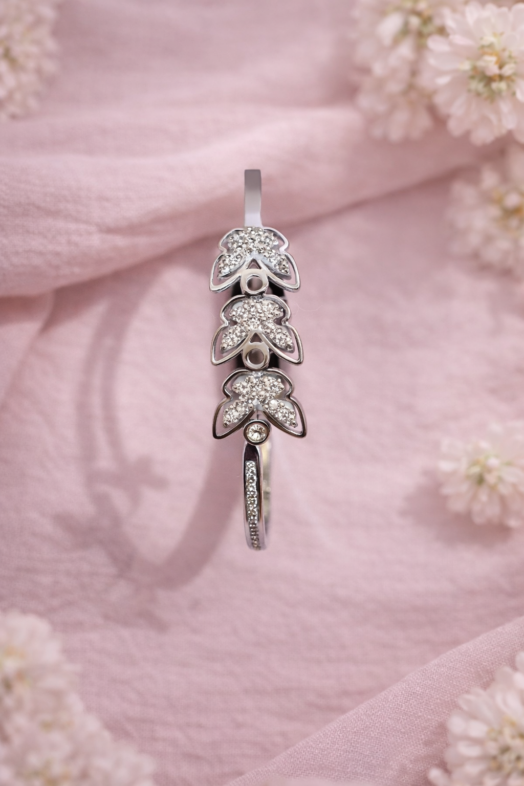 Anti Tarnish Stainless Steel Floral Bracelet for Women & Girls