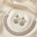 Silver Plated Necklace Set – Elegant & Sparkling for Formal Events