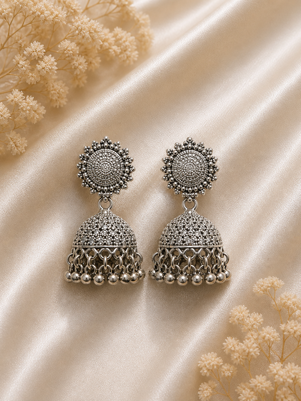 Traditional Oxidised Silver Jhumka Earrings for Women Heavy Designer Party & Wedding Wear Jhumki