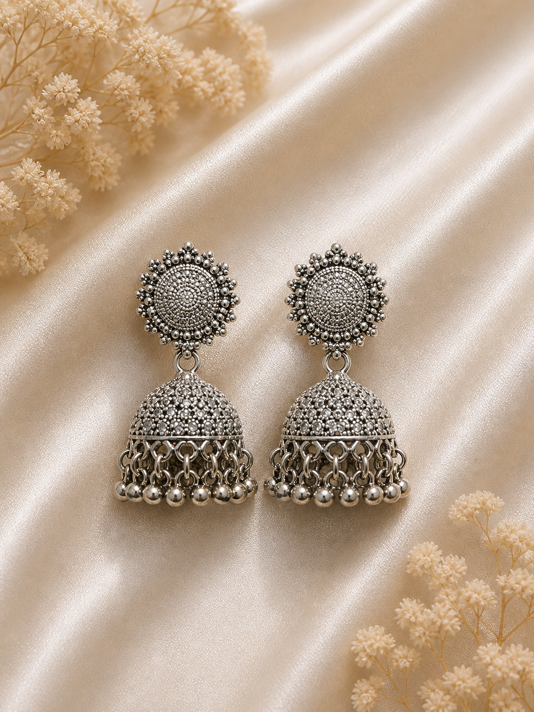 Traditional Oxidised Silver Jhumka Earrings for Women Heavy Designer Party & Wedding Wear Jhumki
