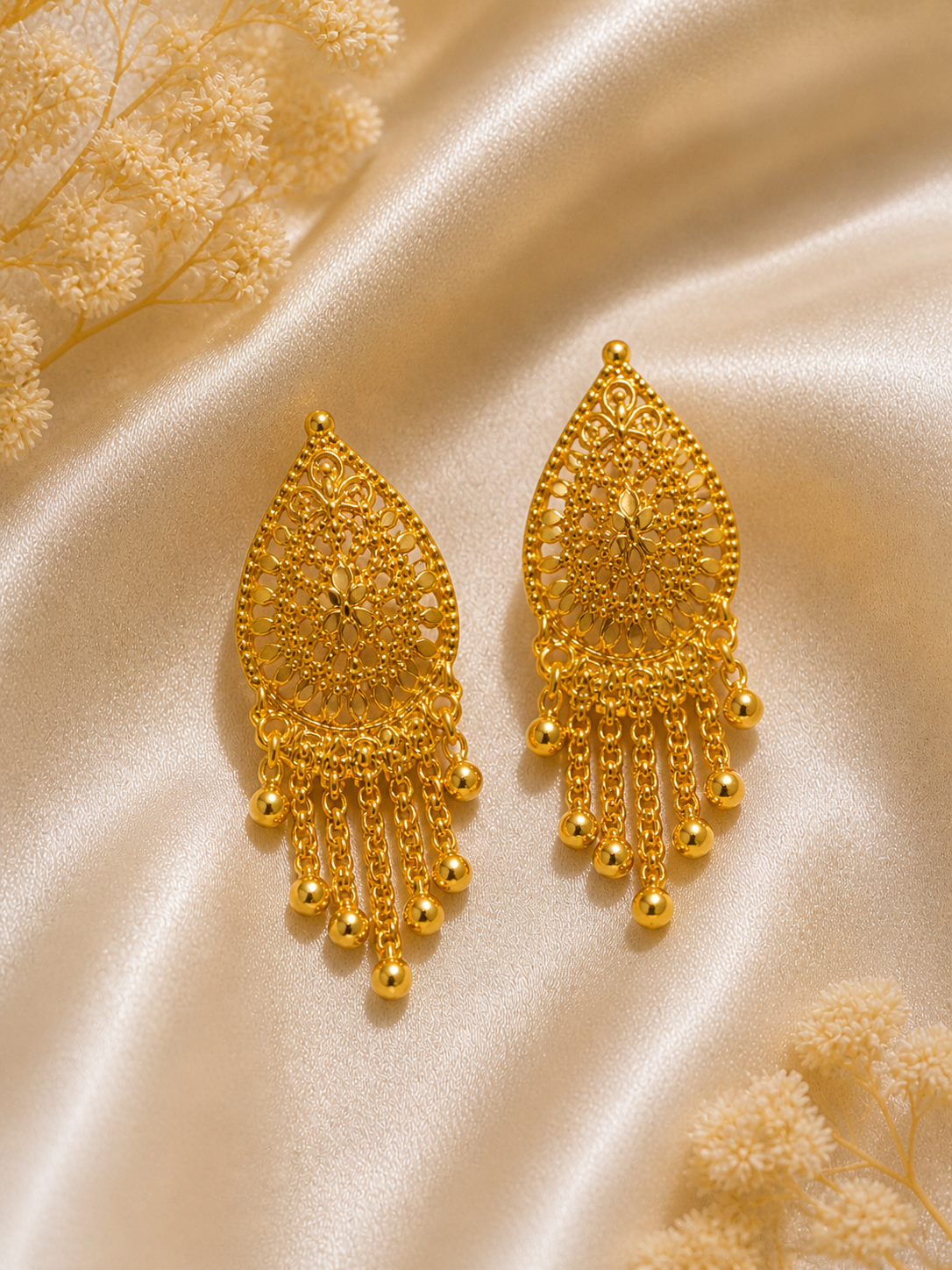 Traditional Gold Plated Long Dangle Earrings for Women Designer Ethnic Party & Wedding Wear Earrings