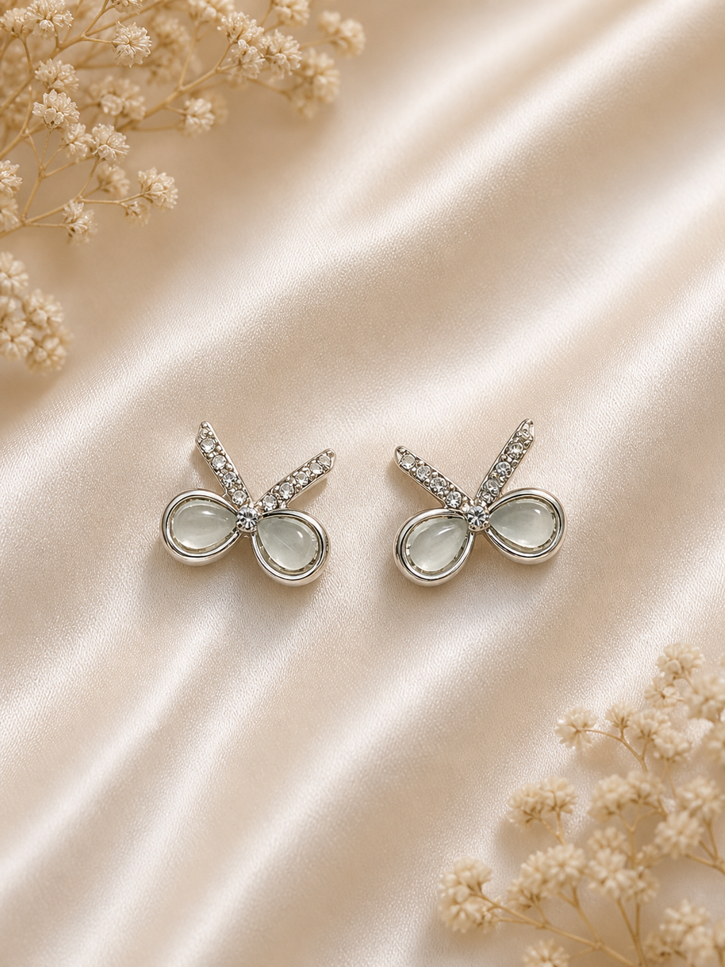 Trendy Scissor Shape Crystal Stud Earrings for Women Stylish Unique Daily Wear Earrings