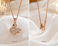 Rose Gold Swan Crystal Pendant Necklace for Women | Elegant CZ Swan Necklace | Anti Tarnish Fashion Jewelry