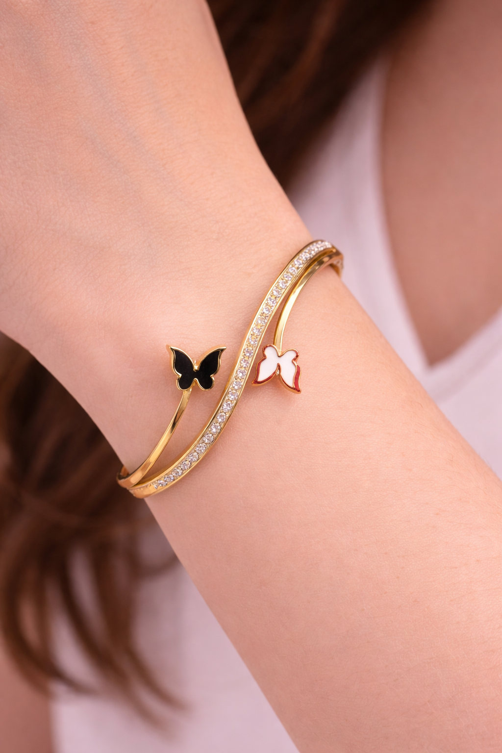 Premium Butterfly Charm Stainless Steel Bracelet for Women